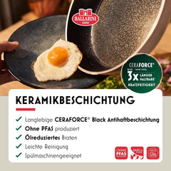 Poêle Ledro, 24 cm, aluminium, compatible induction, revêtement céramique antiadhésif, Thermopoint, Made in Italy, beige Casseroles et poêles Naty Shop