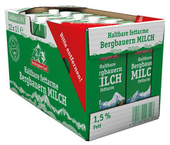 Berchtesgadener Land Haltbare Bergbauern-Milch, 1,5% Fett, paquet de 12 (12 x 1 l)
