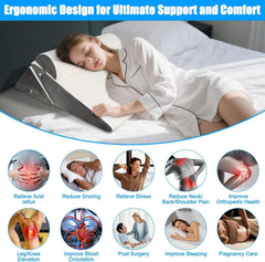 Oreiller compensé réglable pour lit, oreiller de lecture pour lit et canapé, oreiller de reflux en mousse, oreiller de dos, apnée du sommeil, lecture, élévation du sommeil, oreiller de jambe, maux de dos, ronflements
