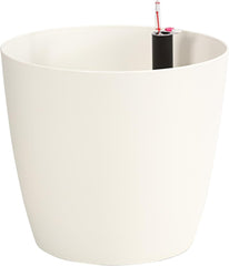 Dehner Mila pot de fleur avec système d'arrosage automatique, Ø 30 cm, hauteur 26 cm, plastique, blanc