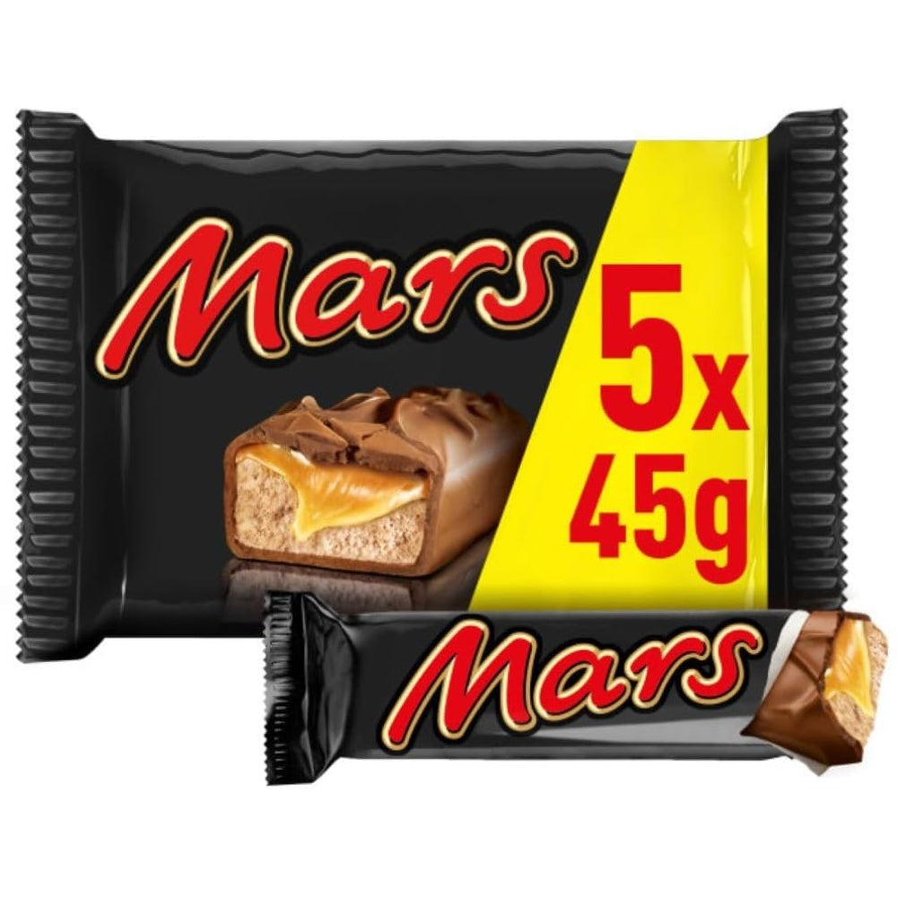 Tablettes de chocolat Mars, caramel, chocolat, 1 paquet de 5 barres (1 x 225 g)