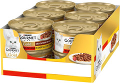 Hrană umedă pentru pisici Gourmet Gold Délicatesse en Sauce cu vită și pui, pachet de 12 (12 x 85g)