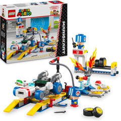 LEGO Super Mario : Mario Kart – Ensemble de garage de Toad, jouet mécanique Nintendo avec 2 figurines de personnage de crapaud bleu pour un jeu indépendant, cadeau d'anniversaire pour garçons, filles et joueurs âgés de 8 ans et plus 72035