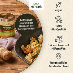 Herbaria Trüffelglück bio 110g M-Dose - Fertiges Bio-Pilz- & Trufflegewürz für intensiv-köstliche Gerichte - with erlesenen Ingredient - in nachhaltiger Aromaschutz-Dose