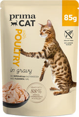 PrimaCat - Nourriture humide classique pour chats, saveur d'oiseau en sauce, 28 x 85 g