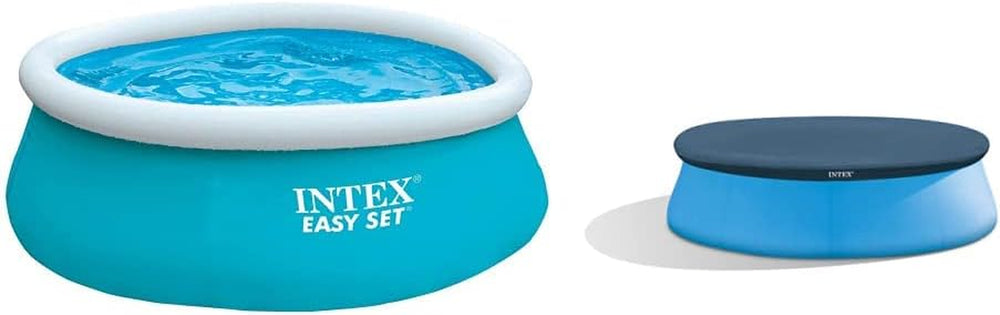 Piscine Easy Set - Piscine hors sol - Pour enfant, 183cm x 183cm x 51cm et Bâche Easy Set - Bâche de piscine - Ø 244 cm - Pour piscines Easy Set