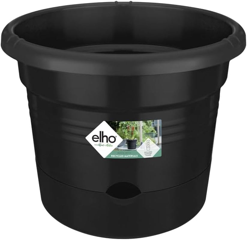 elho Green Basics Tomato pots 33 - Pots de fleurs pour la culture et la récolte en extérieur - Ø 33,5 x H 26,0 cm - Noir/Noir vif