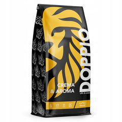 Doppio Crème & Saveur 1KG | Café en grains 80% Arabica et 20% Robusta | avec des notes de cacao, de noix et de caramel | Torréfaction fraîche et moyenne, faible acidité | pour expresso | Café Orque Bleu