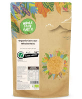 Couscous biologique Wholefood Earth – 1kg | Brut | Sans OGM | Végétalien | Riche en fibres | Certifié biologique