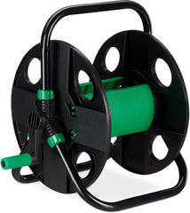 Relaxdays Enrouleur de Tuyau d'arrosage Vide pour Tuyau d'arrosage 30 m 1/2", Hauteur-Largeur 39 x 43 x 30 cm, Noir-Vert