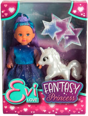 Simba Evi Princesse Fantasy of Love Poupée dans une robe de conte de fées avec une licorne étincelante 12 cm Poupée de jeu à partir de 3 ans