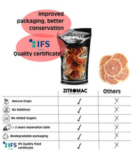 160gr Pamplemousse séché pour cocktail - Fruits secs sans sucre pour cocktails, décorations, confiseries, Noël, boissons - Tranches séchées 100% naturelles sans additifs Produits déshydratés Naty Shop