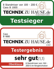 CASO B 1800 Powerblender-Set - Batteur sur socle, 28 000 U/Min, Glasbehälter 1,75 L, Inkl. Trinkflasche Und Zerkleiner, Mixer Testsieger Mit Sehr Gut, Edelstahl Naty Shop