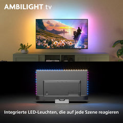 Philips Ambilight 43PUS8600 4K QLED Smart TV - Écran 43 pouces avec P5 Perfect Picture Engine Ultra HD, Titan OS, Dolby Vision et son Dolby Atmos