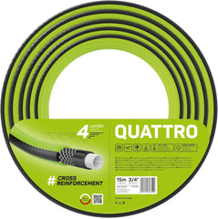 Cellfast QUATTRO Tuyau d'arrosage durable et léger, 4 plis, résistant aux UV, tresse croisée, 20 bars, 3/4" 15 m 10-074