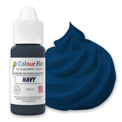 Colorant alimentaire à base d'huile Sugarflair Colourflex, bleu marine, colorant alimentaire liquide hautement concentré, colorant alimentaire pour crème au beurre, chocolat, pâte, fondant, glaçage et plus encore - 15 ml