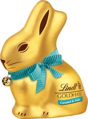 Lindt Chocolat Lapin Or Caramel & Sel | 100g | Chocolat au lait au caramel salé pour Pâques | Chocolat de Pâques | Cadeau de chocolat | Lapin au chocolat | Lapin de Pâques