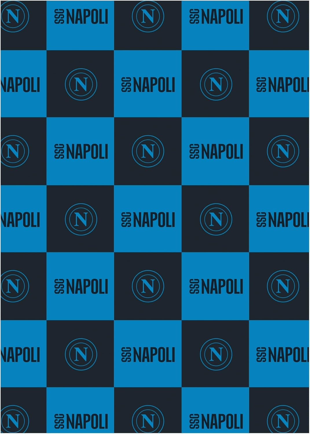 SSC Napoli, pătură moale cu logo, pătură caldă pentru canapea și pat, dimensiune 150 X 210 cm, atingere moale, albastru deschis, produs oficial Paturi si Cuverturi hermet Albastru deschis 150X210