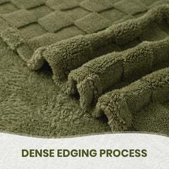 Good Nite Couverture douillette moelleuse pour canapé, couvre-lit en polaire, douce, à carreaux, vert, printemps, été, automne, hiver, quatre saisons (150 x 200 cm, vert olive) Good Nite Lits et couvertures