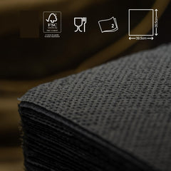 Serviettes en papier noir Renova, 40 serviettes, grandes, 2 épaisseurs.