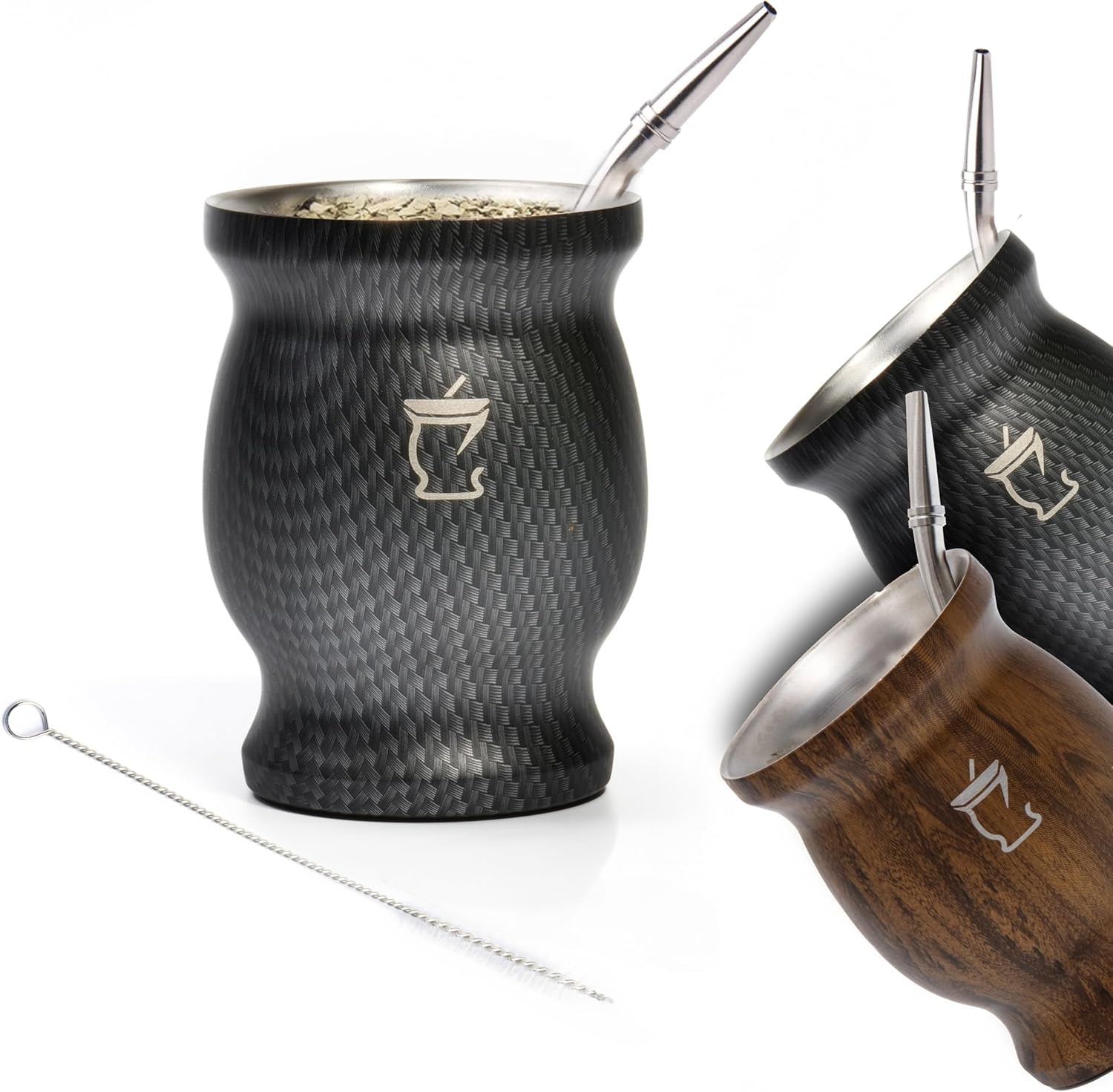 Set ceai Mate - Cana Mate - Set cu Mate și Bombilla - Cești de ceai - Cana Mate cu design cu pereți dubli - Set Yerba Mate Cana