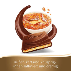 Barre Crème Brûlée Création Chocolat Lindt | Crème Brûlée fourrée au caramel croquant, recouverte du meilleur chocolat au lait | Barre de chocolat | Cadeau chocolat, 150g