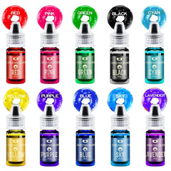 Colorant alimentaire liposoluble chocolat - 10 couleurs colorant alimentaire à base d'huile pour fondant, pâtisserie, gâteaux, biscuits - colorant alimentaire liquide sans saveur pour beurre de cacao, gâteaux, crème au beurre - 6 ml chacun