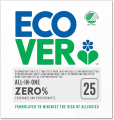 Ecover ZERO All-In-One, capsules pour lave-vaisselle (25 comprimés/500 grammes) Détergents de cuisine Naty Shop