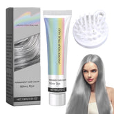 Vopsea de păr Grey Silver Natural Silver Gray Hair Dye Cream, Grey Hair Dye Cream Silver Gray, Silver Gray Natural Hair Dye Cream Grey Hair Dye pentru toate tipurile de păr cu 1 Scalp Massager (100ml) Vopsea pentru par Naty Shop Titlu implicit
