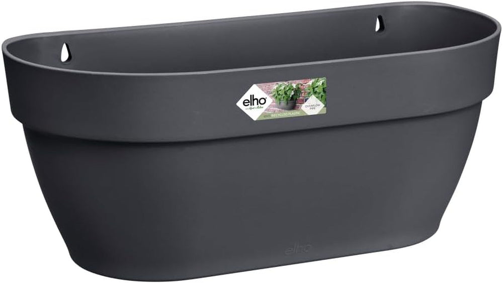 elho Vibia Campana Jardinière murale 35 - Jardinière pour balcon et extérieur - Ø 35,0 x H 14,8 cm - Noir/Anthracite