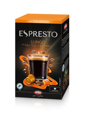 ESPRESTO Lungo Caramel Salé, compatible avec K-fee & ALDI EXPRESSI*, Café aromatisé, RFA zertifiziert, 96 Kapseln