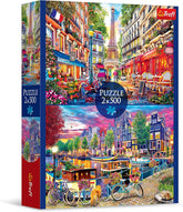 Trefl - Puzzle 2In1: Capitale europene - 2 X 500 piese - Set de două puzzle-uri, Bricolaj, Divertisment creativ, Pentru adulți și copii peste 10 ani Puzzle Naty Shop Titlu implicit