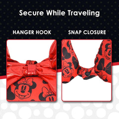 Ful Concept One Disney Minnie Mouse Oreiller de Voyage avec Oreilles 3D et Ressort pour Avion, Voiture et Bureau, Confortable et Respirant, Rouge/Noir Naty Shop Oreillers de Voyage