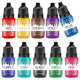 Fettlösliche Lebensmittelfarbe - 10 Farben ölbasis lebensmittelfarben for Schokolade, Süssigkeit, Kuchen, Backen, Macaron - Konzentrierte Food Coloring For Tortendeko, Buttercream, Fondant - Je 10Ml Naty Shop 10 Ml (10Er Pack)