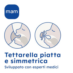 Sucette MAM Air Night 6-16 mois (paquet de 2) Sucette MAM 6-16 mois, brille dans le noir pour les peaux sensibles, accessoire pour bébé, paquet de 2 avec tétine en silicone et porte-tétine, neutre/vert