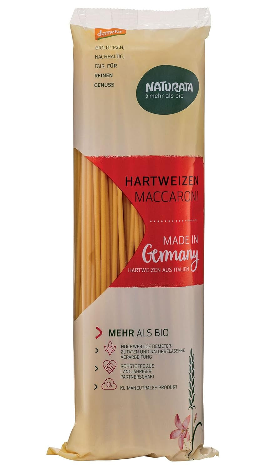 Macaroni long au blé dur 500 g - Demeter -