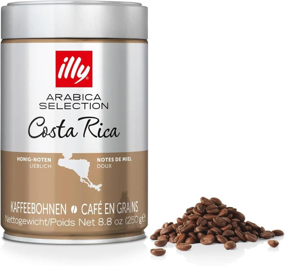 illy, Kaffeebohnen Arabica Selection Costa Rica, 100% Arabica avec caramel, notes de chocolat et vanille, sußer Gesmack, 1 dose avec 250g
