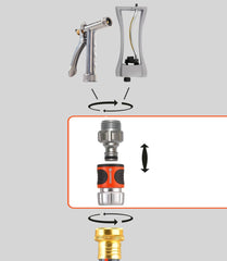 Gardena 39042-M Kit de démarrage à raccord rapide en métal pour tuyaux d'arrosage, raccords rapides et accessoires en quelques secondes, 4 pièces comprenant des adaptateurs anti-fuite pour prise et prise