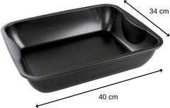 Zenker Xxl-Brat- Und Auslaufform (40 X 8 X 34 Cm) CUISSON SPÉCIALE, Rechteckige Ofenform Mit Antihaftbeschichtung, Backblech Für Krosse Braten & Saftige Aufläufe (Farbe: Schwarz), Menge: 1 Stück Moules et plateaux pour la cuisson Naty Shop