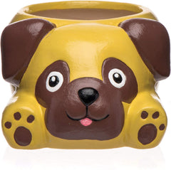 Pots en céramique Baker Ross 'Pug' (2 pièces) - pour que les enfants puissent peindre, décorer et offrir en cadeau
