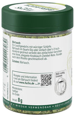 Fuchs Gewürze - Bärlauch geschnitten - würzige Schärfe für Quark-Dips, Frischkäse oder Risotto - natürliche Zutaten - 8 g in wiederverwendbarer, recyclebarer Dose