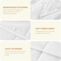 Good Nite Couette Double, 4,5 Tog, Couette D'été, Couette Double, Blanc, Couette, Polyester, Douce Et Légère Et Lavable En Machine Avec Bandes D'angle (Lit Double 200 X 200 Cm) Couvertures et couettes Naty Shop