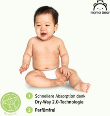 Couches Mama Bear Disney Ultra Dry taille 4 (8-14 kg), blanc, 84 pièces (1 paquet) Naty Shop