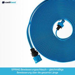 Cellfast SPRING Tuyau d'irrigation à trois canaux avec connecteurs complets, fabriqué en fil de haute qualité, résistant aux UV, 15 m, 1/2", 19-022, multicolore, 38 x 38 x 8 cm.