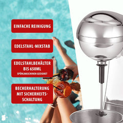 Clatronic® Barmixer U. Milchaufschäumer | Machine à smoothies | 650Ml Bouteilles d'Edelstahlbehälter | Praktischer Becherhalter | Mélangeur | 2 Geschwindigkeitsstufen | Moteur Kraftvoller 65 watts | Chromdesgin | BM 3472 Cuisine Naty Shop