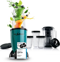 Gourmetmaxx Mr Magic Blender, Smoothie Maker cu pachet de accesorii Xxl Naty Shop Verde | Negru Mr. Magic | 400W | Xl-Set