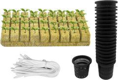 Kit de filet de culture hydrographique de 76 pièces - 20 pièces de 2 pouces (5 cm) - Filet supérieur avec filet de protection, 36 pièces de fil de pierre, 20 pièces d'articles de nettoyage de jardin en tissu pour la culture hydrographique