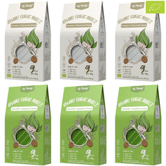 Elf-Family 6 boîtes (12 pièces) de nouilles shirataki de konjac biologiques ultra faibles en glucides végétaliennes sans gluten - 1,62 kg, sans glucides/céto/faible en calories/sans gras/sans sucre nouilles instantanées - Spaghetti et fettuccine