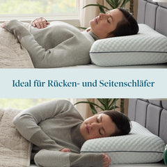 Oreiller LUCID à mémoire de forme avec gel 40x60 cm - respirant - effet rafraîchissant - housse lavable - oreiller certifié Oeko-Tex, blanc