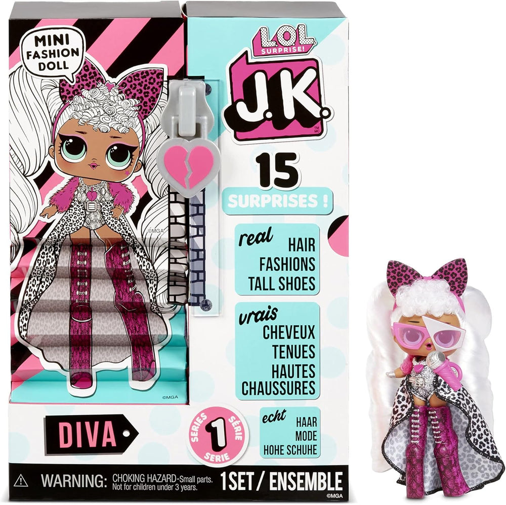 LOL Surprise JK Mini-Modepuppe - 15 Surprises, Vêtements et Accessoires - Ab 6 Jahren - Sammlerstück - Diva